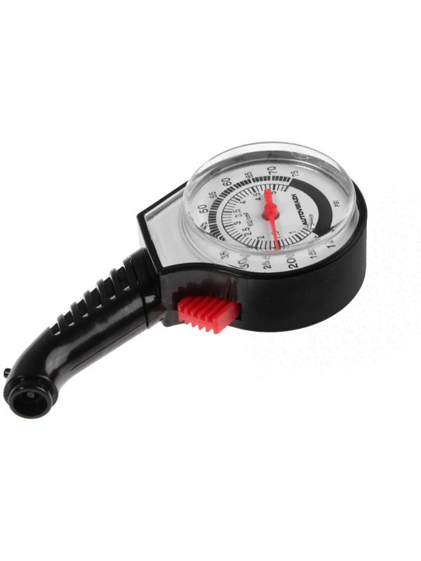 Манометр шинный Autovirazh механический, пластик, черный, в блистере
