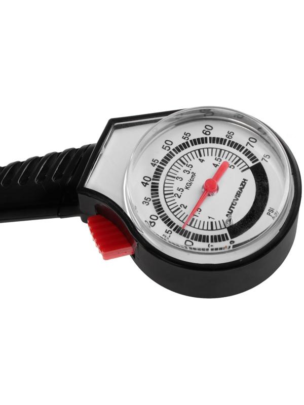 Манометр шинный Autovirazh механический, пластик, черный, в блистере