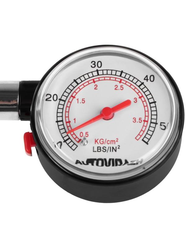 Манометр шинный Autovirazh механический, пластик, хром, в блистере
