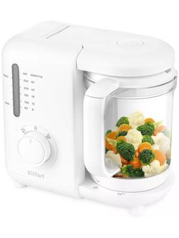 Блендер-пароварка КТ-2320, электрическая, 500 Вт, 250 мл, белый