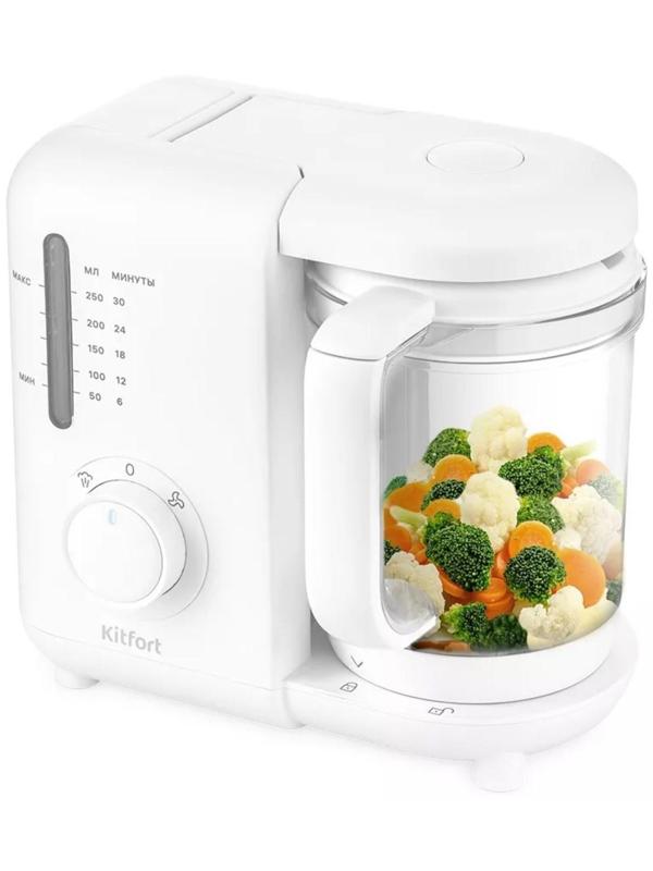 Блендер-пароварка КТ-2320, электрическая, 500 Вт, 250 мл, белый