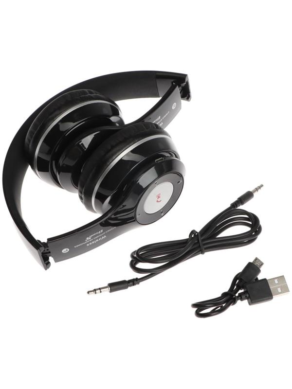 Наушники ELTRONIC 4463, беспроводные, полноразмерные, BT, microSD, FM, микрофон, AUX, черные