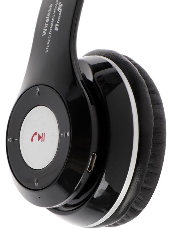 Наушники ELTRONIC 4463, беспроводные, полноразмерные, BT, microSD, FM, микрофон, AUX, черные