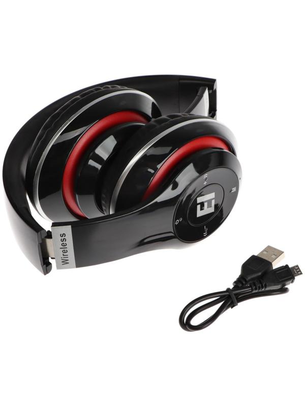 Наушники ELTRONIC 4462, беспроводные, полноразмерные, BT, microSD, FM, микрофон, AUX, черные
