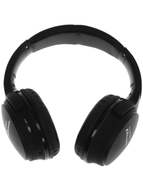 Наушники ELTRONIC 4466, беспроводные, полноразмерные, BT, microSD, FM, микрофон, AUX, черные