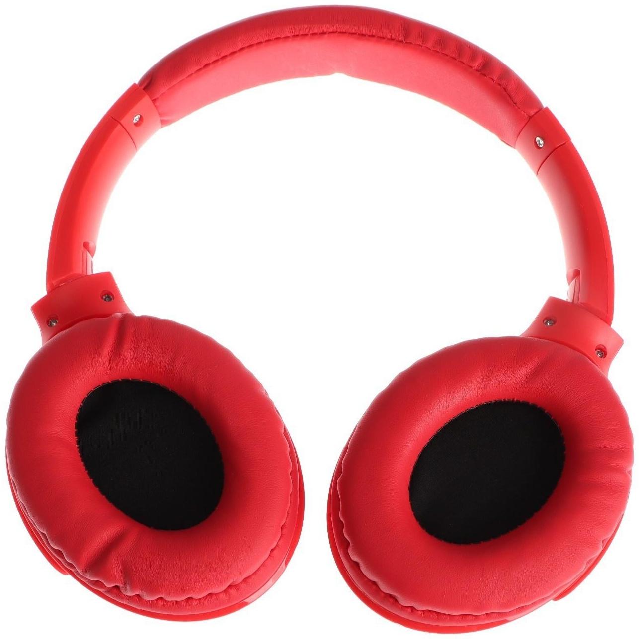 Наушники ELTRONIC 4466, беспроводные, полноразмерные, BT, microSD, FM, микрофон, AUX,красные
