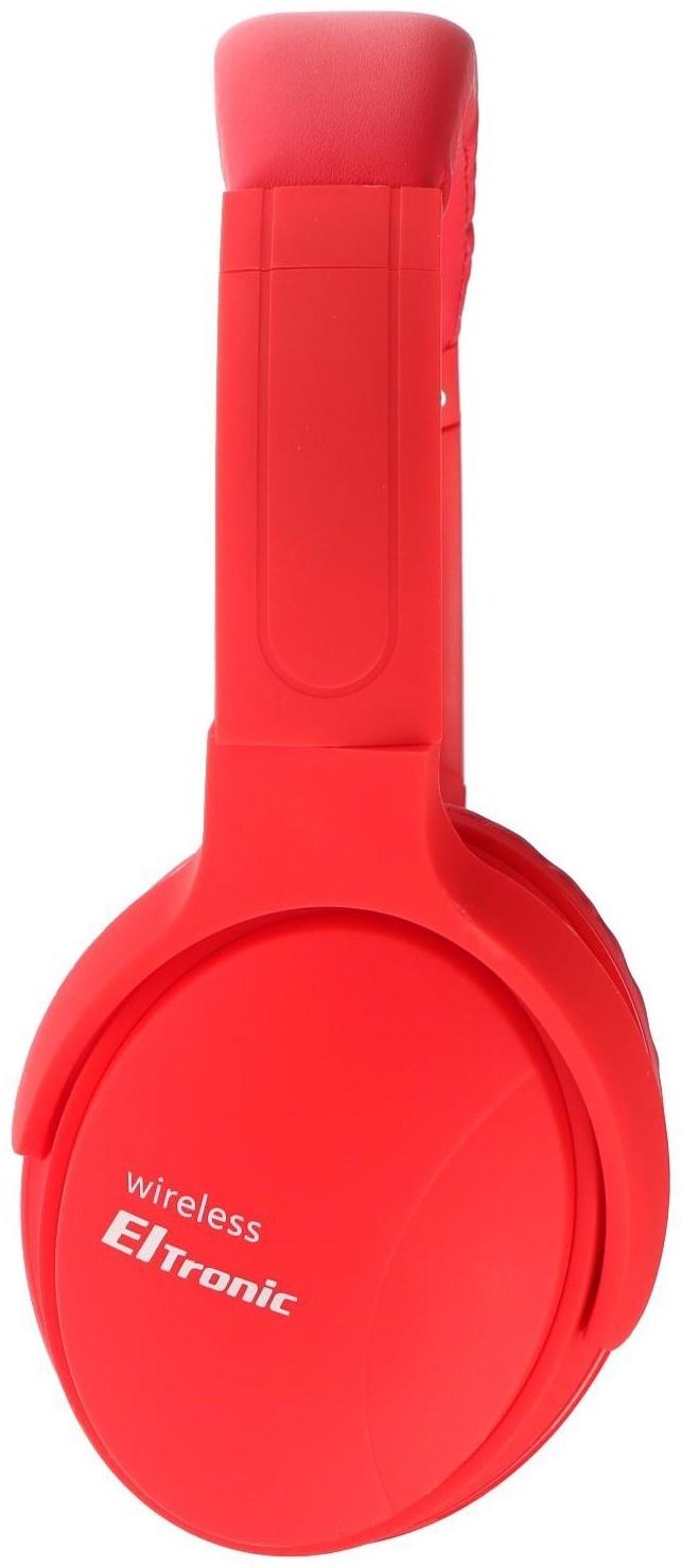 Наушники ELTRONIC 4466, беспроводные, полноразмерные, BT, microSD, FM, микрофон, AUX,красные
