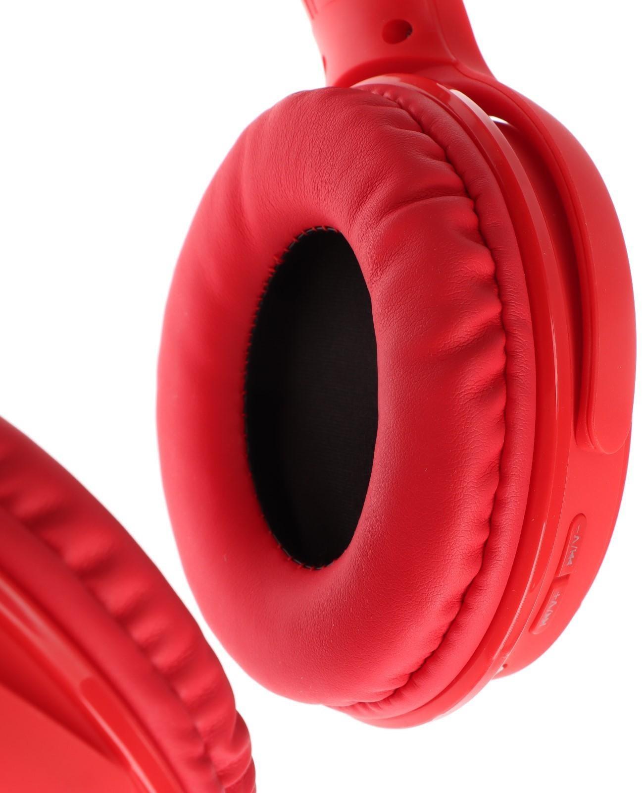 Наушники ELTRONIC 4466, беспроводные, полноразмерные, BT, microSD, FM, микрофон, AUX,красные