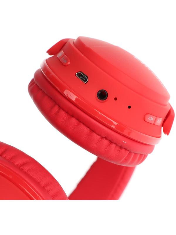 Наушники ELTRONIC 4466, беспроводные, полноразмерные, BT, microSD, FM, микрофон, AUX,красные