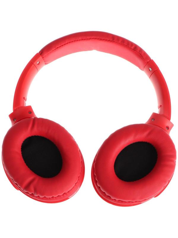 Наушники ELTRONIC 4466, беспроводные, полноразмерные, BT, microSD, FM, микрофон, AUX,красные