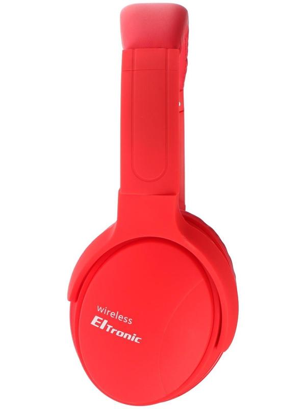 Наушники ELTRONIC 4466, беспроводные, полноразмерные, BT, microSD, FM, микрофон, AUX,красные