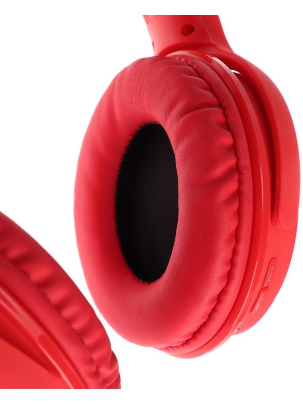 Наушники ELTRONIC 4466, беспроводные, полноразмерные, BT, microSD, FM, микрофон, AUX,красные