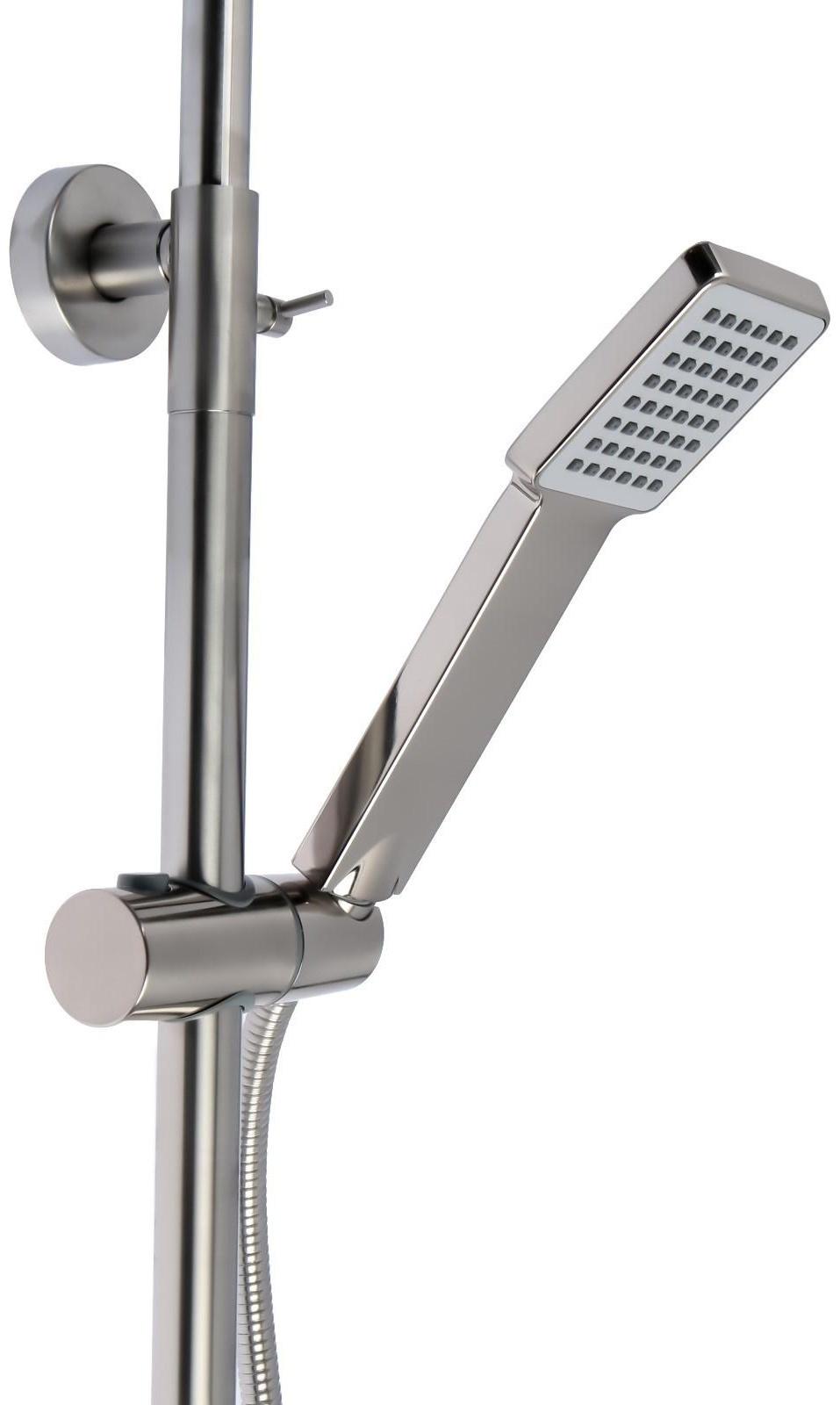 Душевая система Accoona A83206, однорычажный, излив 183 мм, тропический душ, лейка, сатин