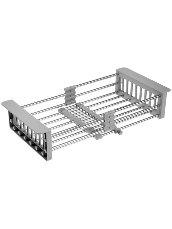 Корзина для сушки на раковину AFLORN AF90001, нерж.сталь, 30-43,5х22х9 см, раздвижная, серый
