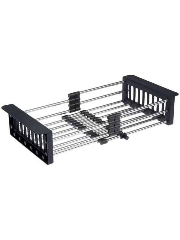 Корзина для сушки на раковину AFLORN AF90001F, нерж.сталь, 30-43,5х22х9 см,раздвижная,графит