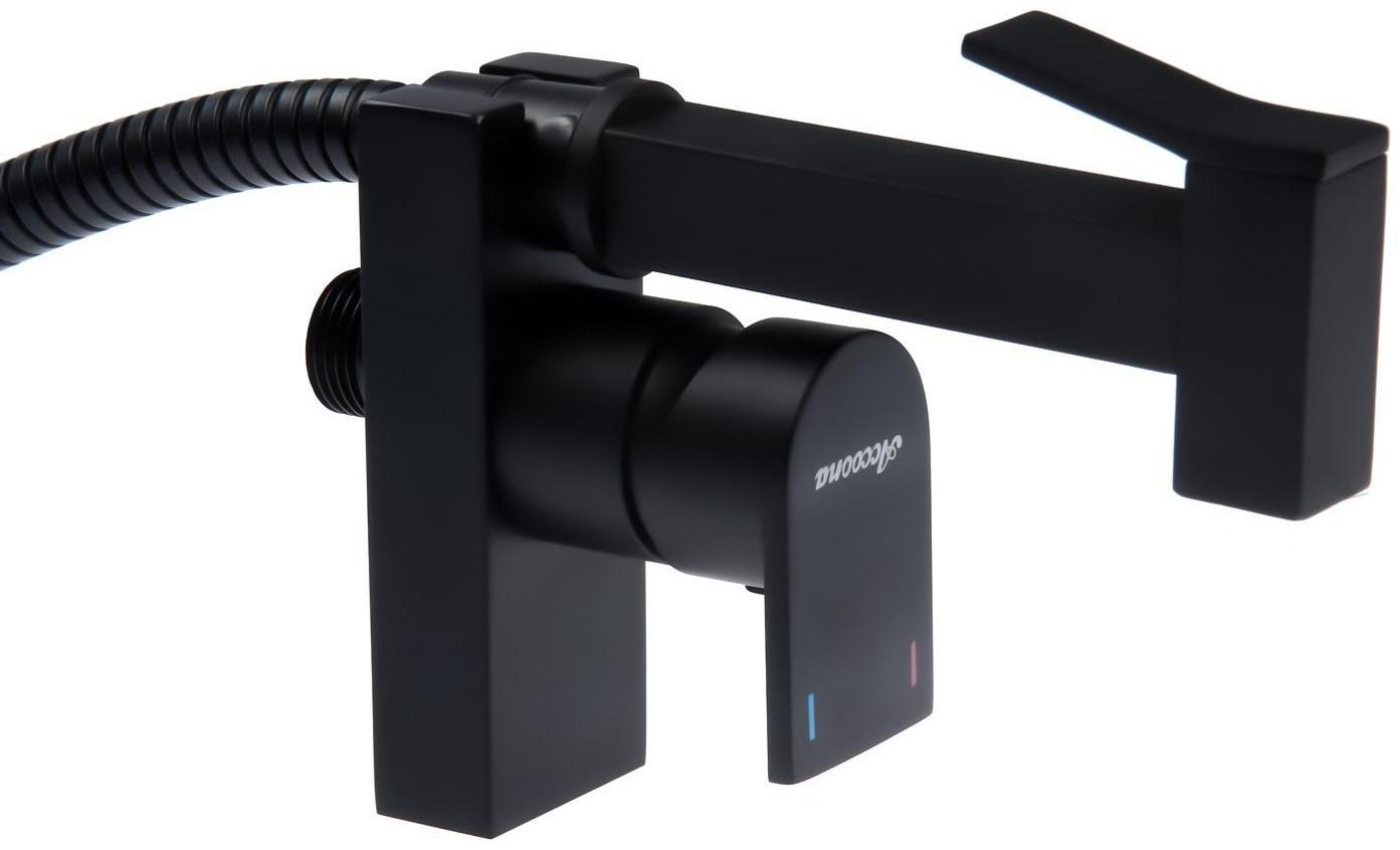 Смеситель для биде Accoona A3290F-4, с гигиеническим душем, настенный, черный