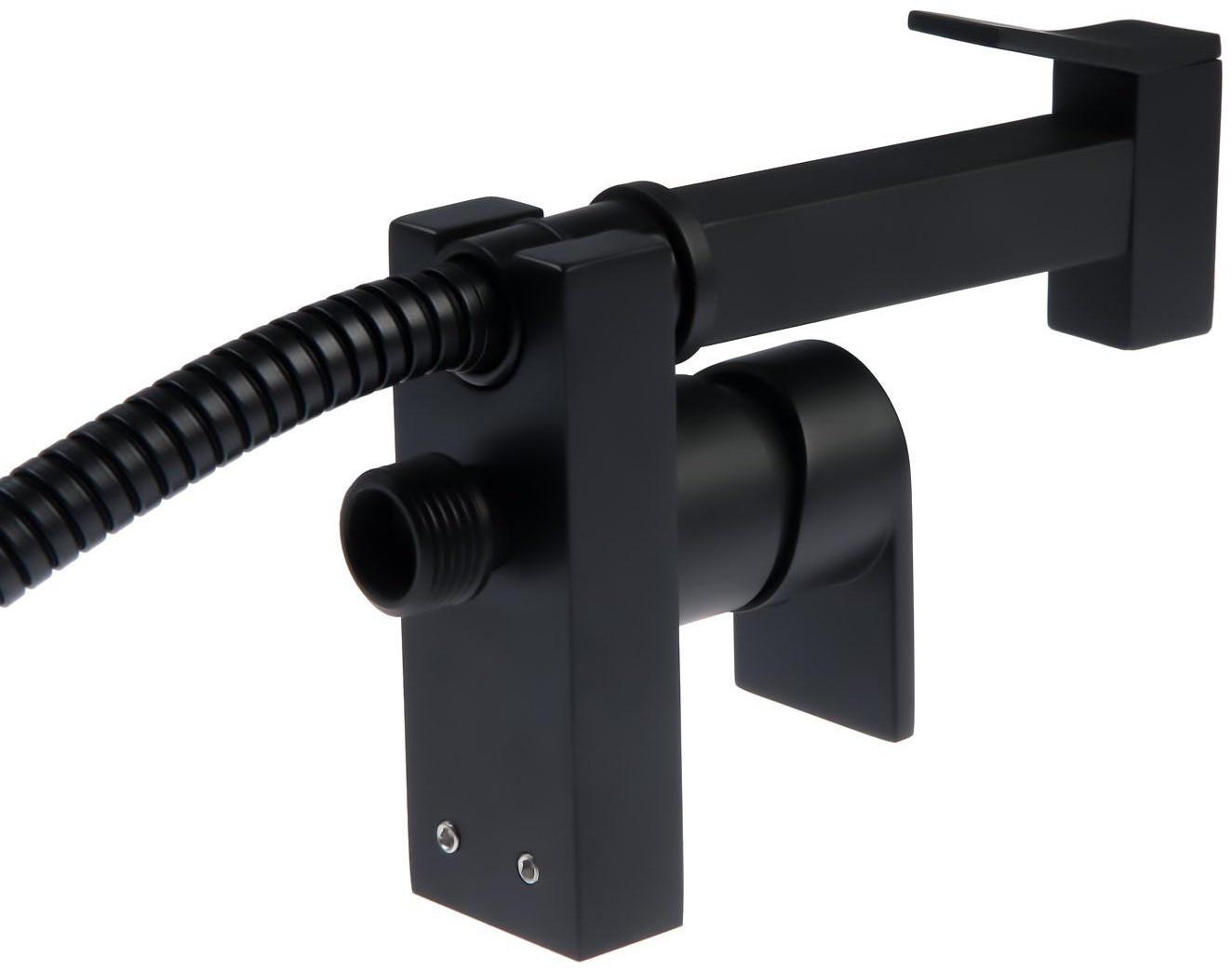 Смеситель для биде Accoona A3290F-4, с гигиеническим душем, настенный, черный