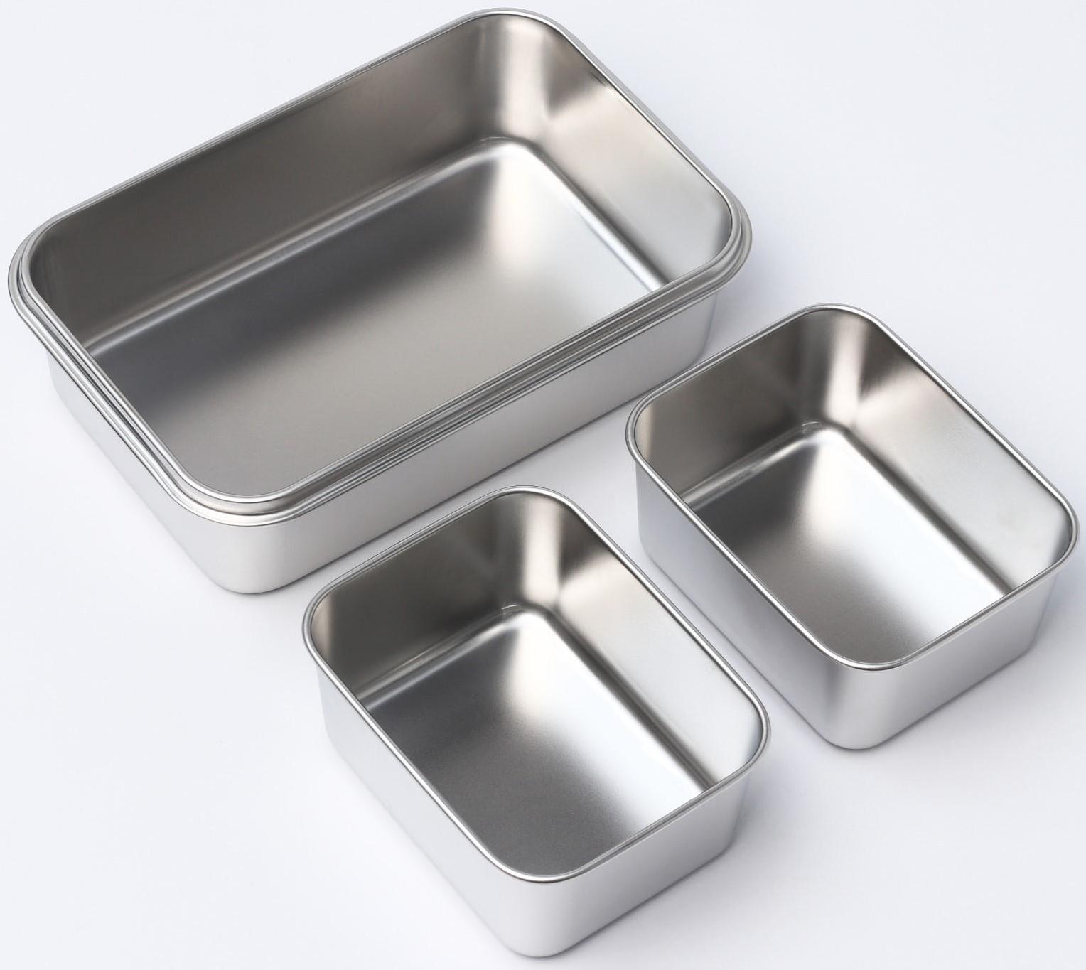 Контейнер из нержавеющей стали 2 секции, 23×15,5×7, с крышкой