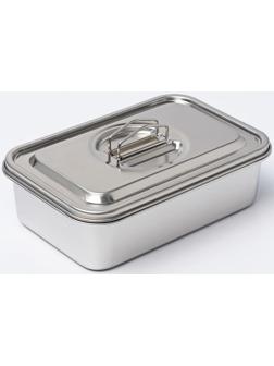Контейнер из нержавеющей стали 2 секции, 23×15,5×7, с крышкой