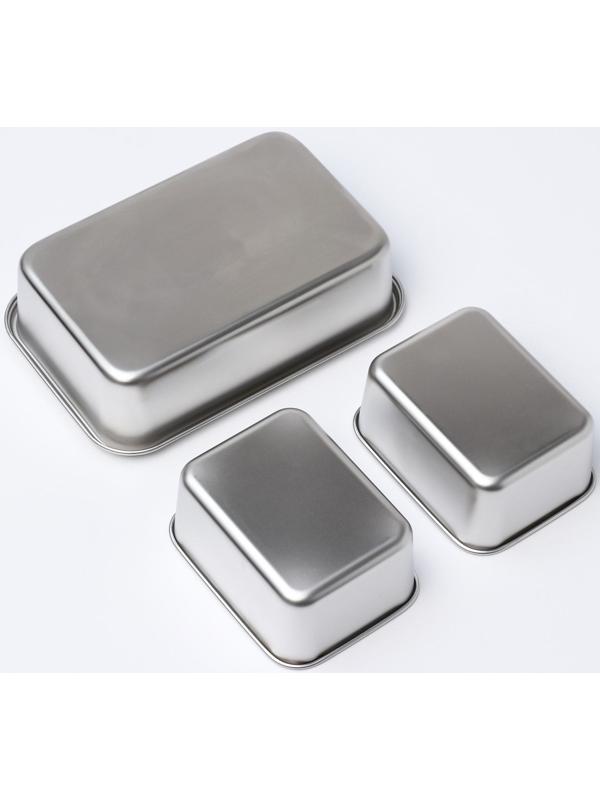 Контейнер из нержавеющей стали 2 секции, 23×15,5×7, с крышкой