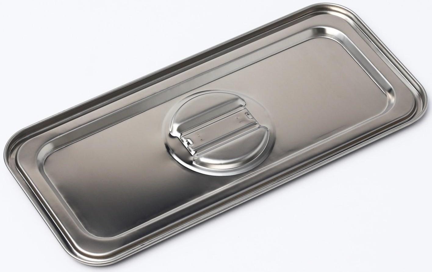 Контейнер из нержавеющей стали 3 секции, 33×15,5×7 с крышкой