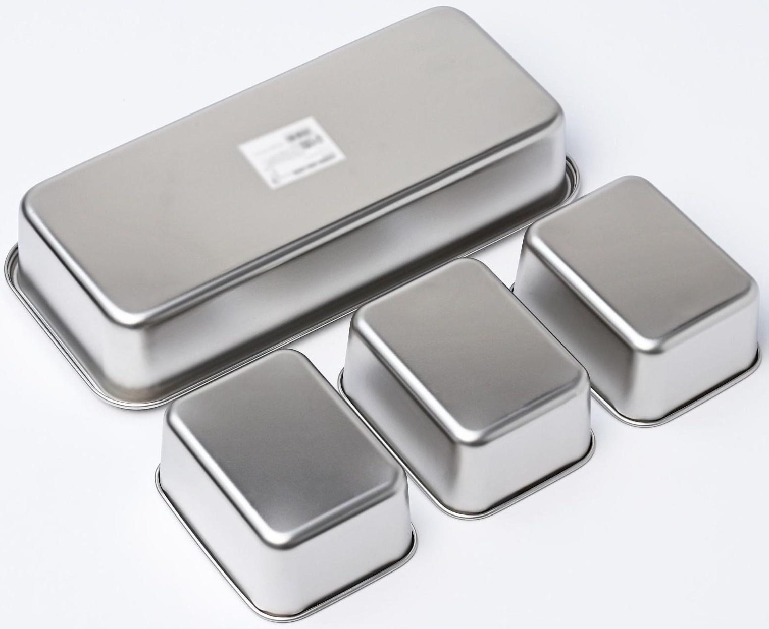 Контейнер из нержавеющей стали 3 секции, 33×15,5×7 с крышкой