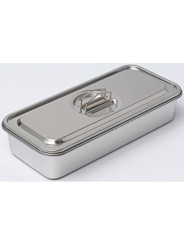 Контейнер из нержавеющей стали 3 секции, 33×15,5×7 с крышкой