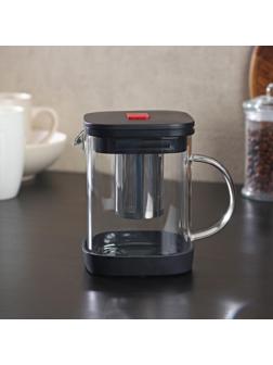 Чайник стеклянный заварочный «Хюгге», 600 мл, с металлическим ситом