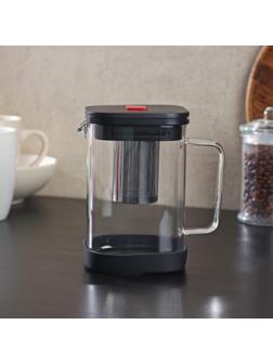 Чайник стеклянный заварочный «Хюгге», 1 л, с металлическим ситом