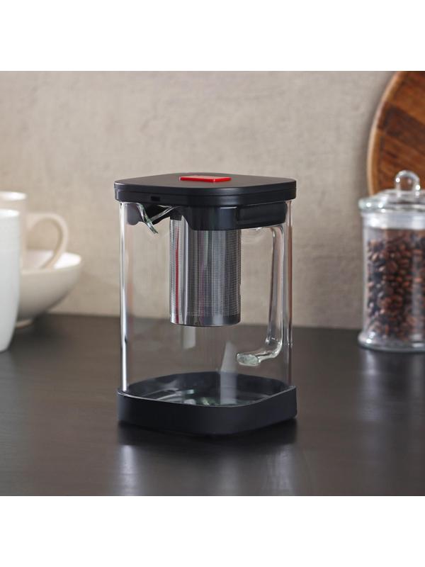 Чайник стеклянный заварочный «Хюгге», 1 л, с металлическим ситом