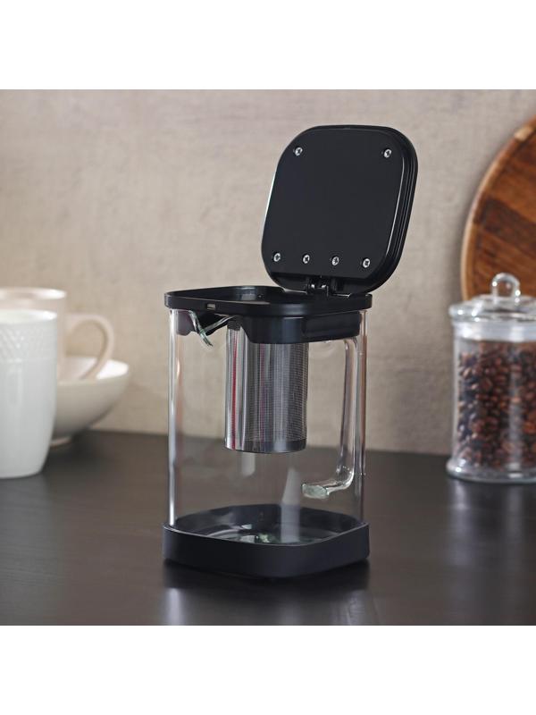 Чайник стеклянный заварочный «Хюгге», 1 л, с металлическим ситом