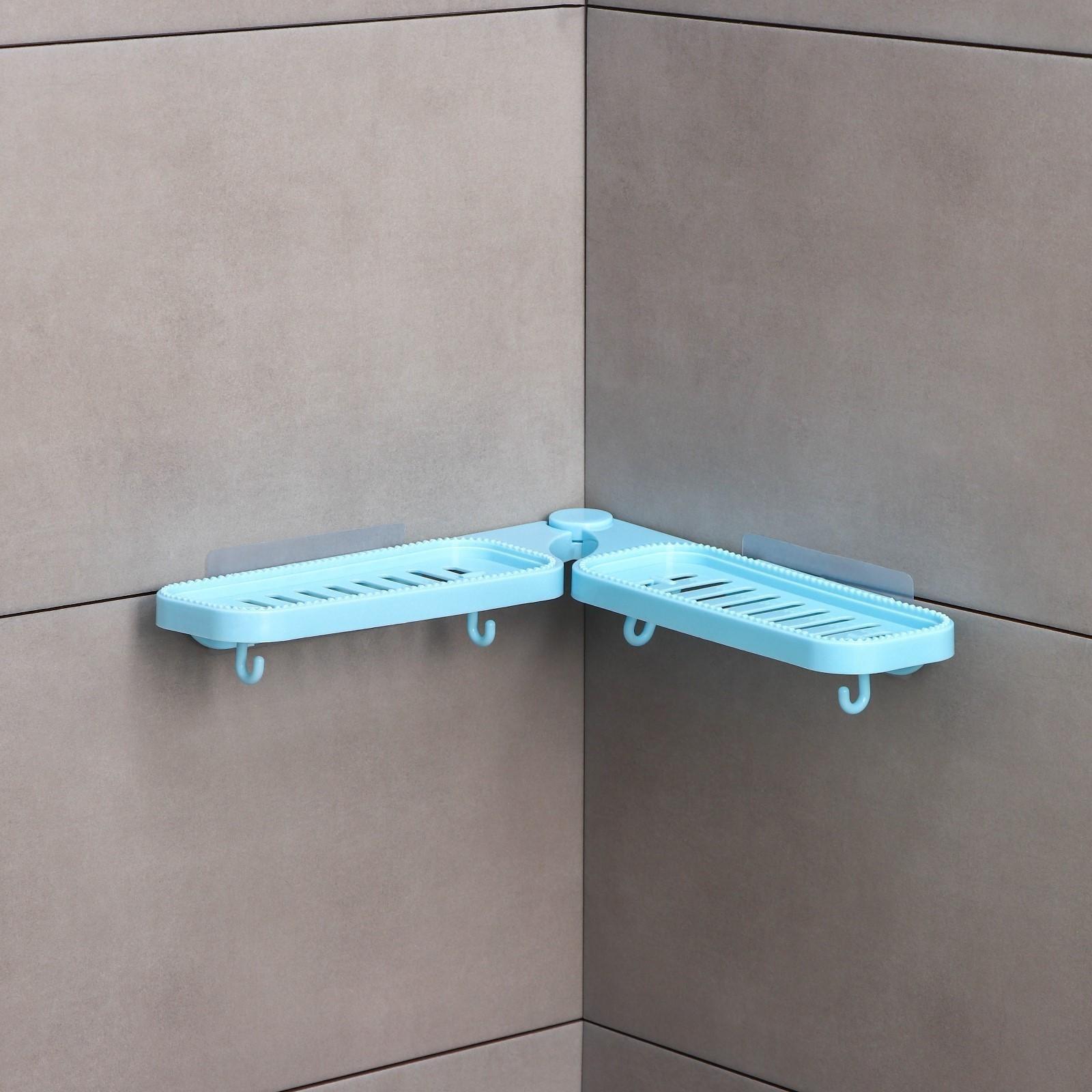 Полочка угловая на присосках Доляна, цвет МИКС