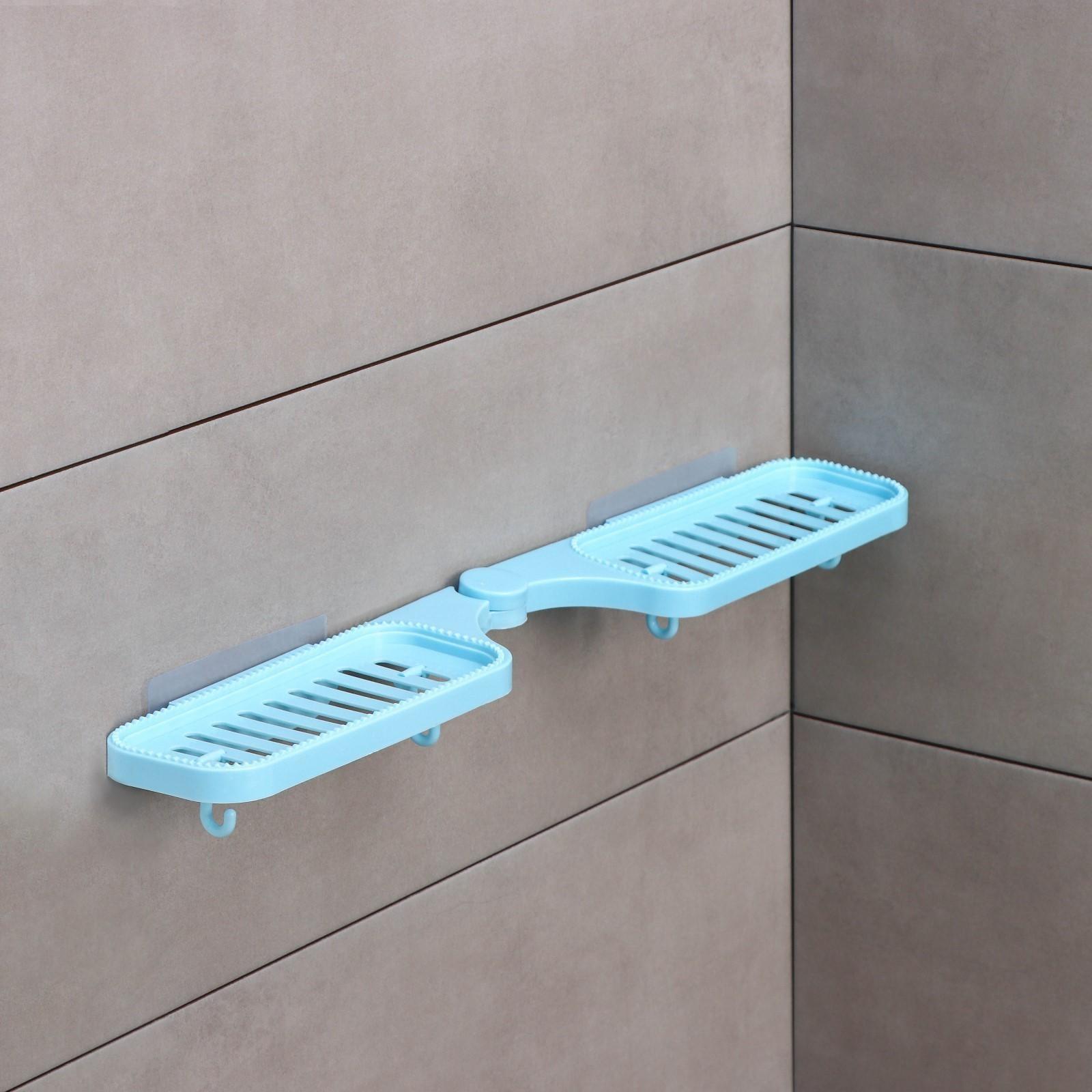 Полочка угловая на присосках Доляна, цвет МИКС