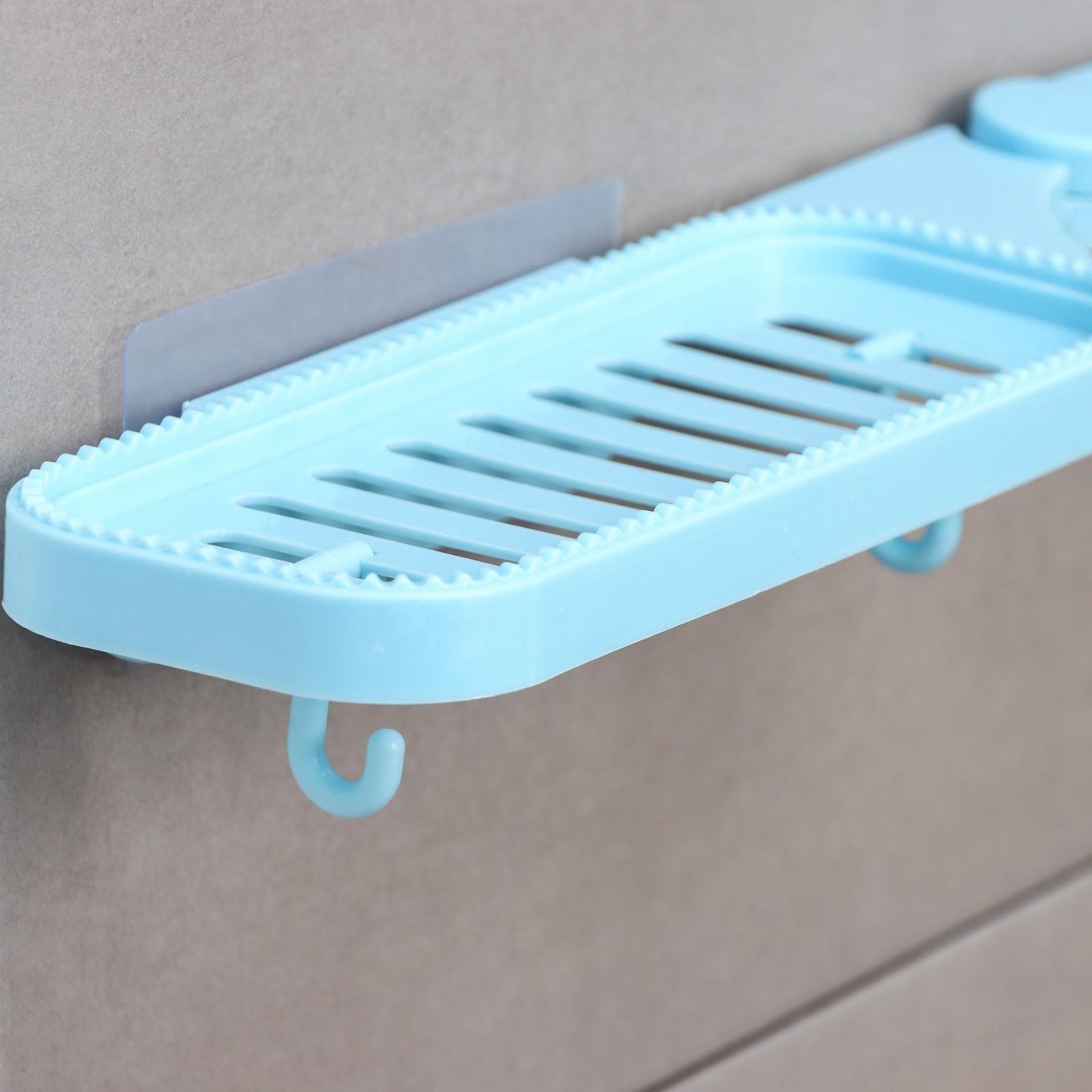 Полочка угловая на присосках Доляна, цвет МИКС