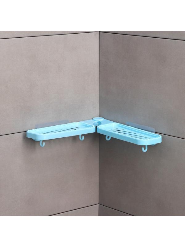 Полочка угловая на присосках Доляна, цвет МИКС