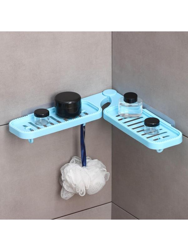 Полочка угловая на присосках Доляна, цвет МИКС