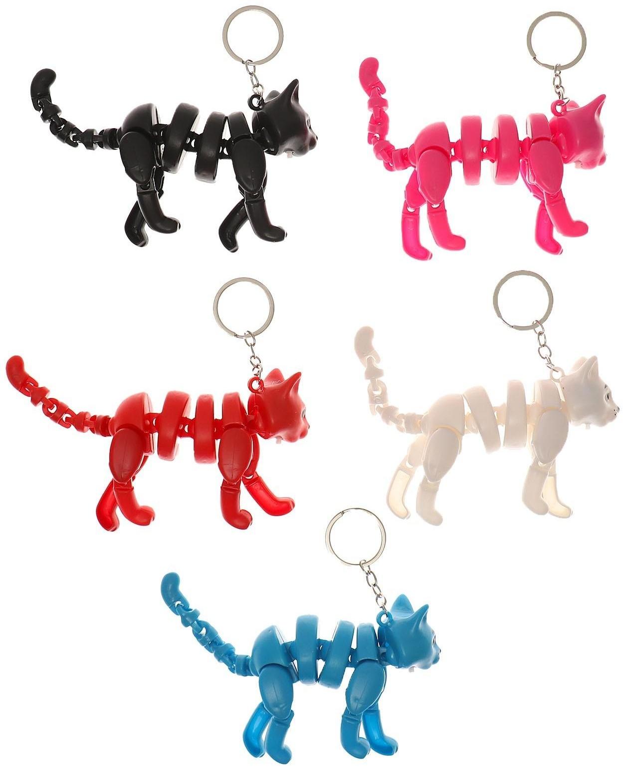 Развивающая игрушка «Кот» световая на брелке, цвета МИКС