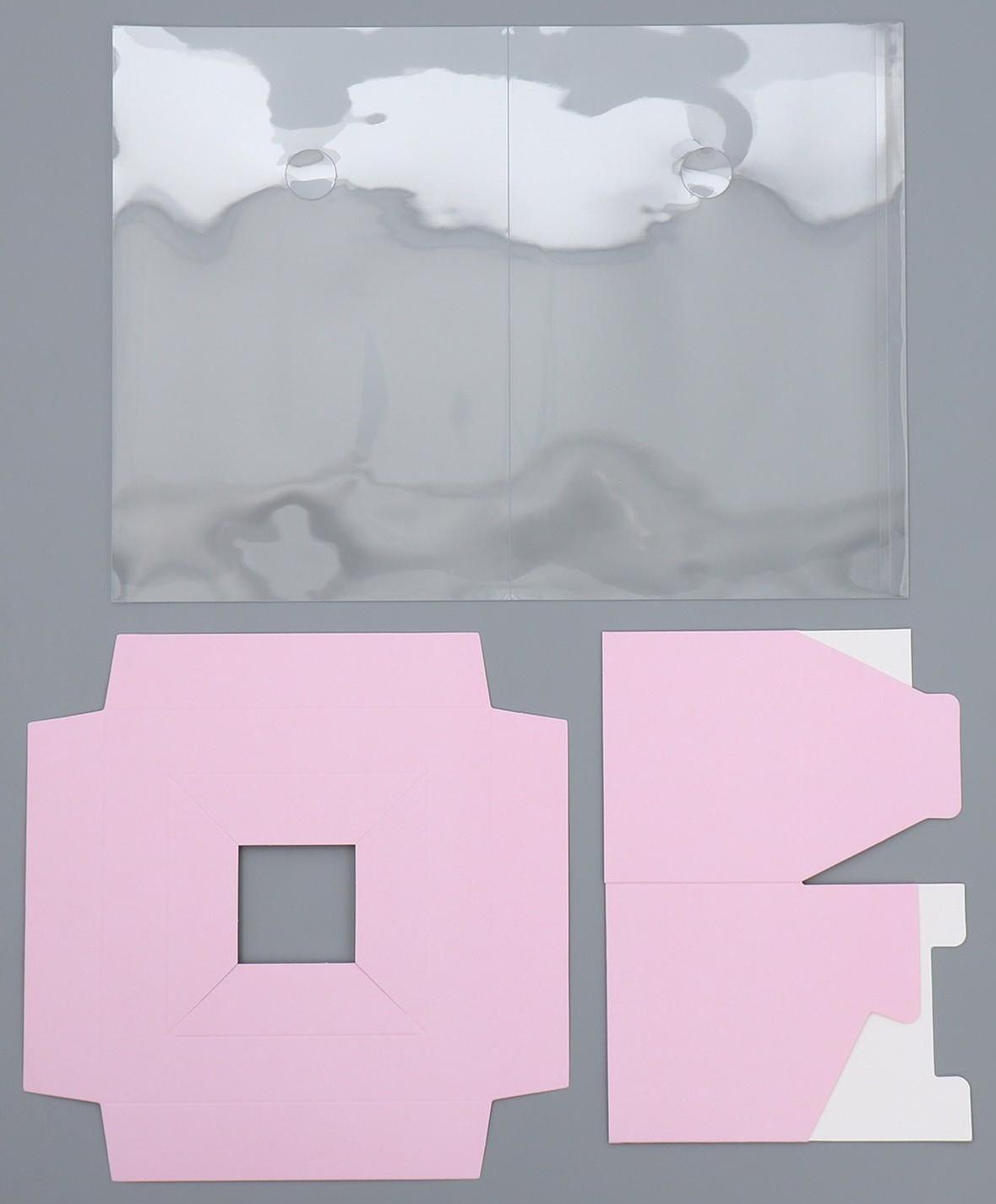 Коробка для цветов с вазой и PVC окнами складная «Love», 16 х 23 х 16 см