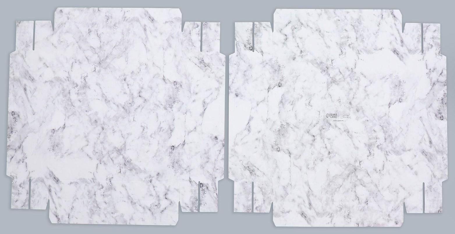 Коробка для цветов с вазой и PVC окнами складная «Мрамор», 23 х 30 х 23 см