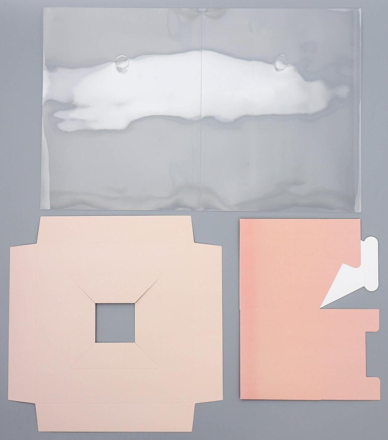 Коробка для цветов с вазой и PVC окнами складная «Персик», 23 х 30 х 23 см