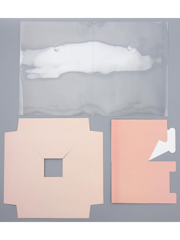 Коробка для цветов с вазой и PVC окнами складная «Персик», 23 х 30 х 23 см