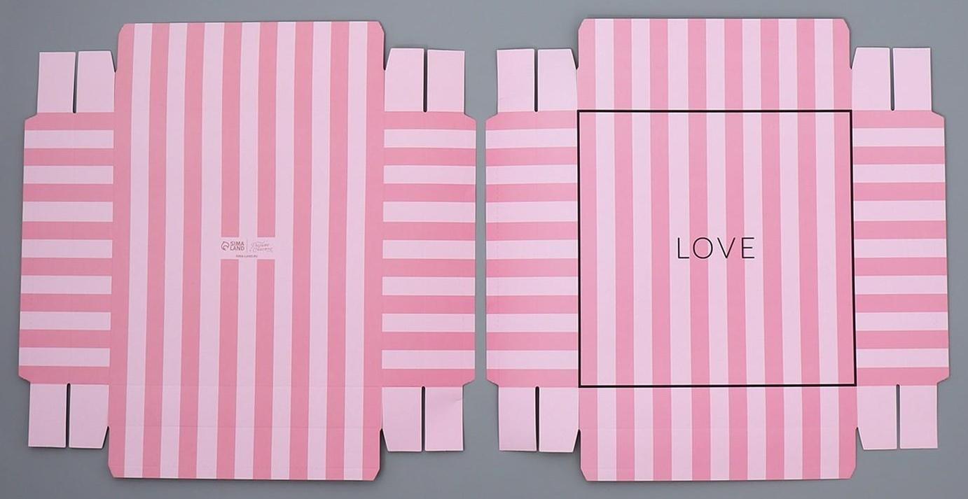 Коробка для цветов с вазой и PVC окнами складная «Love», 23 х 30 х 23 см