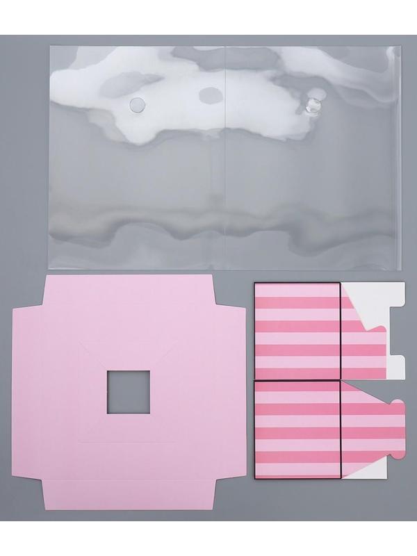 Коробка для цветов с вазой и PVC окнами складная «Love», 23 х 30 х 23 см