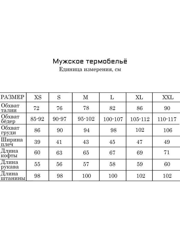 Термобелье мужское, размер L, 48-50, цвет серый