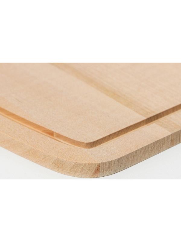 Доска разделочная деревянная с желобом 22х18х0,8 см береза