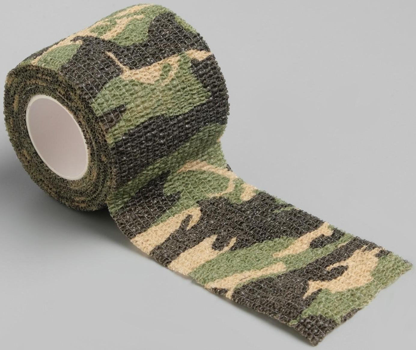 Лента маскировочная, камуфляж темный, 4,5м*5см