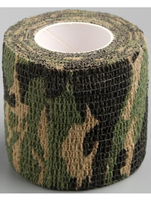 Лента маскировочная, камуфляж темный, 4,5м*5см