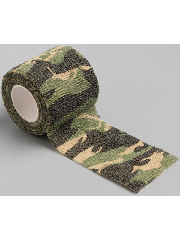 Лента маскировочная, камуфляж темный, 4,5м*5см