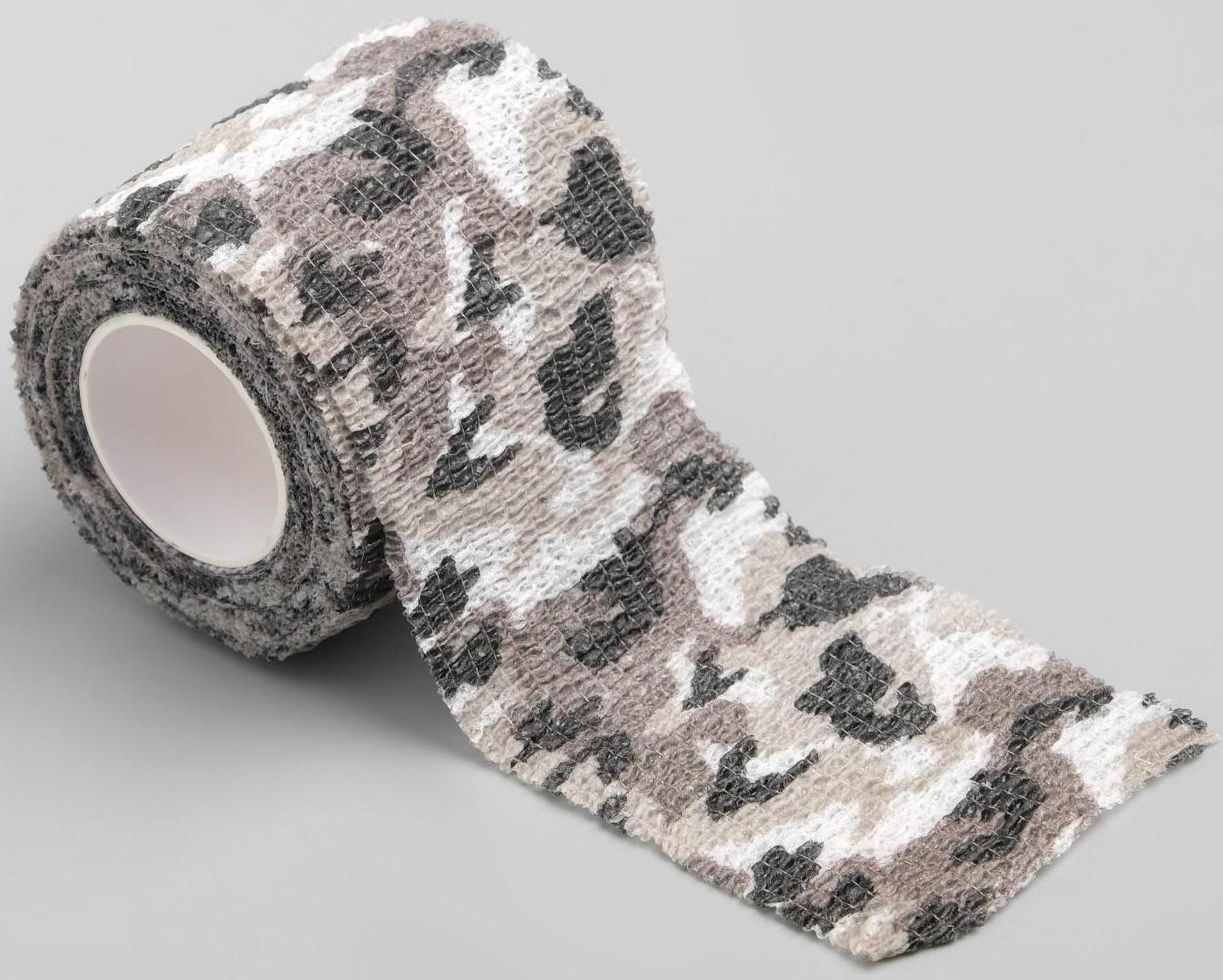 Лента маскировочная, камуфляж черно-белый, 4,5м*5см