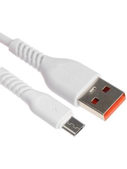 Кабель ONE DEPOT S08WM, microUSB - USB, 2.4 А, 1 метр, белый